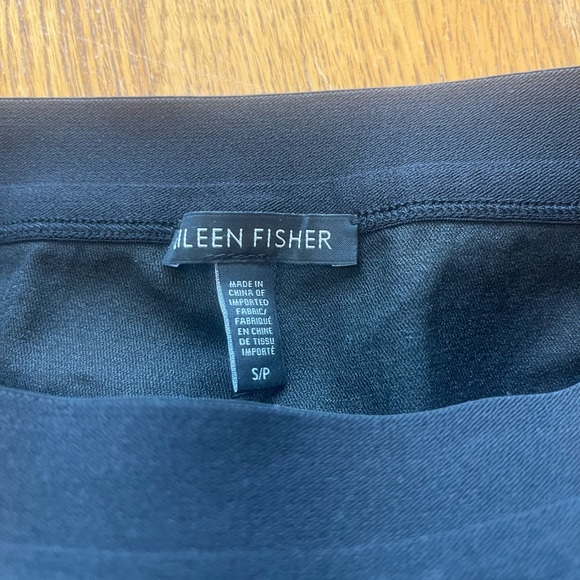 Eileen Fisher Black Coated Pull On High Rise Slim Fit Trouser Pants Size S - Picture 7 of 9